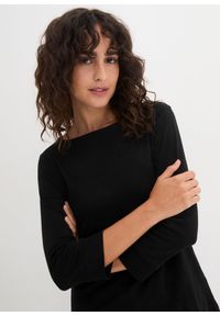 bonprix - Bluzka z długim rękawem z czystej bawełny organicznej. Kolor: czarny. Materiał: bawełna. Długość rękawa: długi rękaw. Długość: długie #3