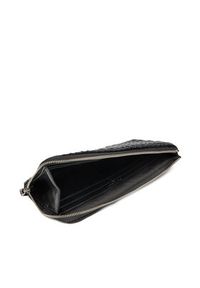 Calvin Klein Duży Portfel Damski Ruched Long L-Zip LV04K1085G Czarny. Kolor: czarny. Materiał: skóra