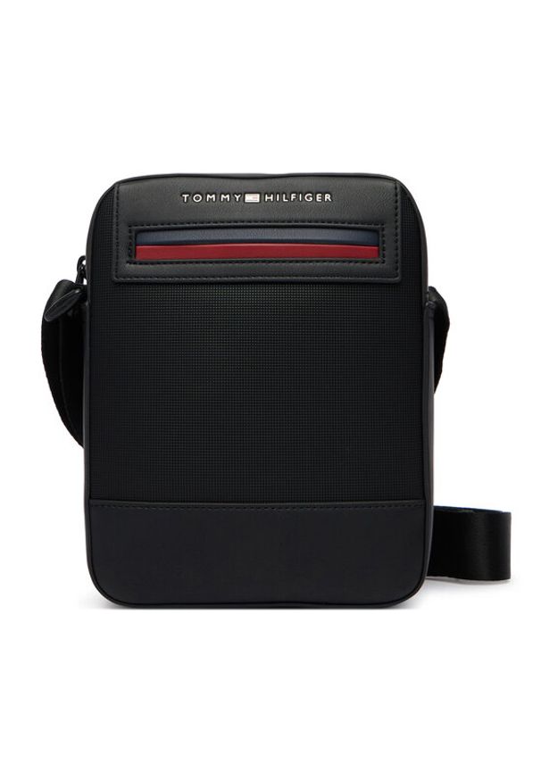 TOMMY HILFIGER - Tommy Hilfiger Saszetka Th Foundaiton Mini Reporter AM0AM14156 Czarny. Kolor: czarny. Materiał: skóra