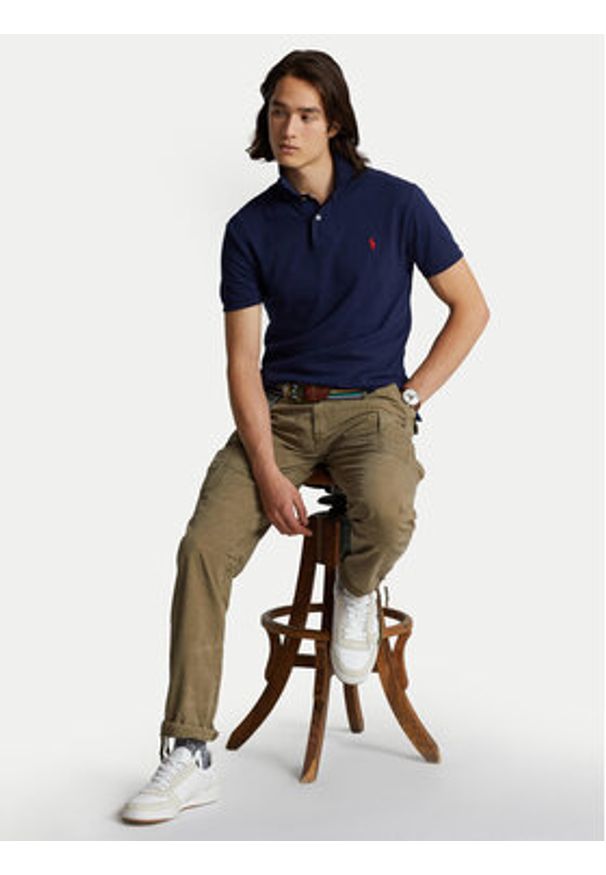 Polo Ralph Lauren Polo Core Replen 710795080 Granatowy Slim Fit. Typ kołnierza: polo. Kolor: niebieski. Materiał: bawełna