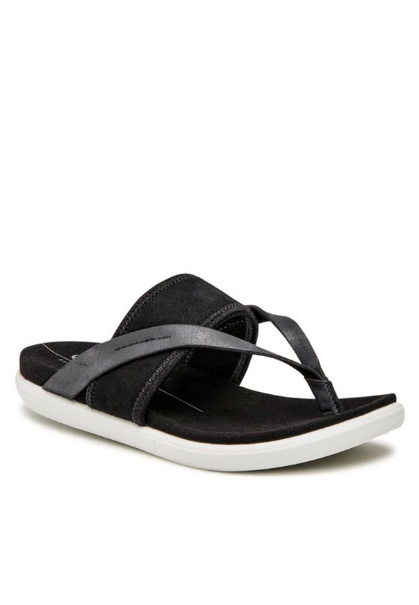 ecco - ECCO Japonki Simpil Sandal 20926351052 Czarny. Kolor: czarny. Materiał: skóra, nubuk