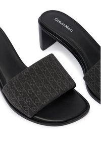 Calvin Klein Klapki Block Heel Sandal Aop HW0HW03016 Czarny. Kolor: czarny. Materiał: materiał #6