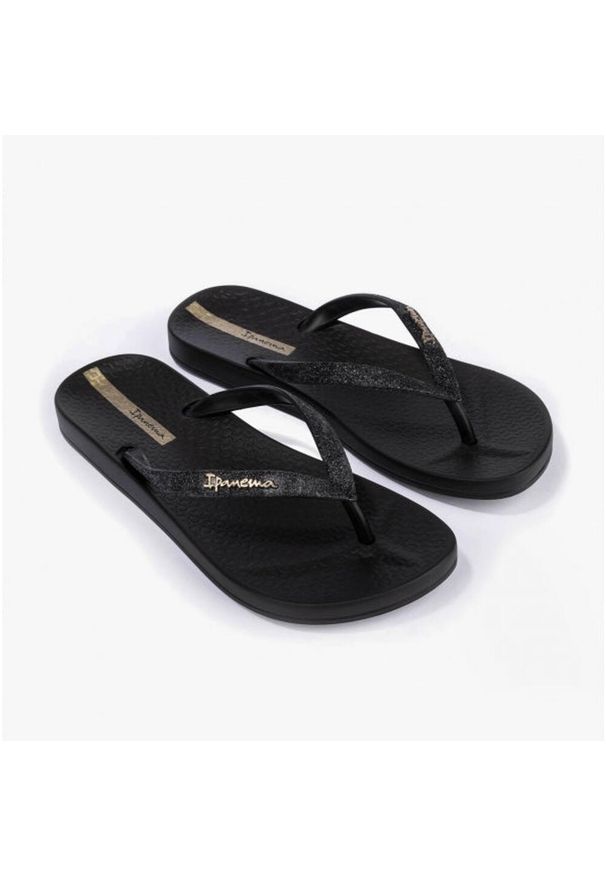 Świecące Japonki Ipanema Maxi Damskie. Okazja: na co dzień. Kolor: czarny. Materiał: syntetyk. Styl: casual