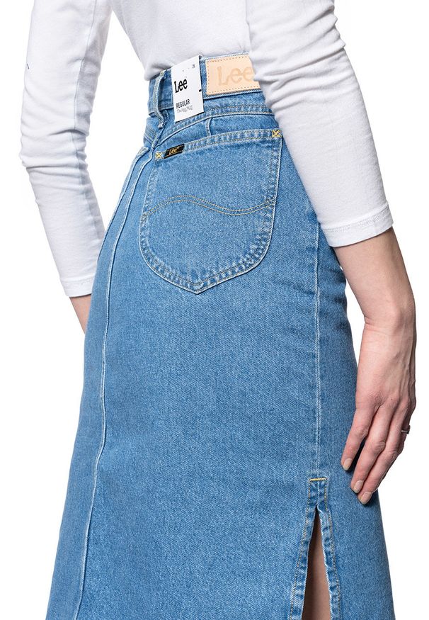 Lee - LEE THELMA SKIRT DAMSKA SPÓDNICA JEANSOWA CLEAN CALLIE L38EGAZE 112108145. Materiał: jeans