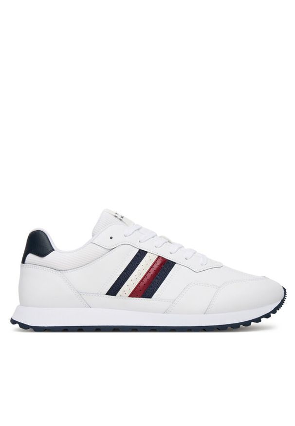 TOMMY HILFIGER - Tommy Hilfiger Sneakersy New Runner Eva Stripes FM0FM05637 Biały. Kolor: biały. Materiał: skóra