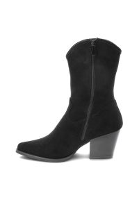 Czarne Botki S.Barski Damskie Modne Buty Na Obcasie. Okazja: na co dzień. Kolor: czarny. Materiał: materiał. Szerokość cholewki: normalna. Obcas: na obcasie. Styl: casual, street, elegancki, boho. Wysokość obcasa: średni #7