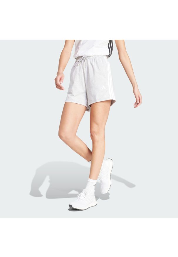 Adidas - Szorty Essentials 3-Stripes Cotton. Kolor: szary, biały, wielokolorowy. Materiał: bawełna. Sport: fitness