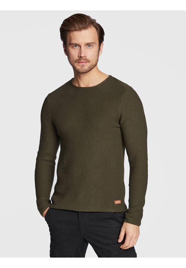 Blend Sweter 20714628 Zielony Regular Fit. Kolor: zielony. Materiał: bawełna