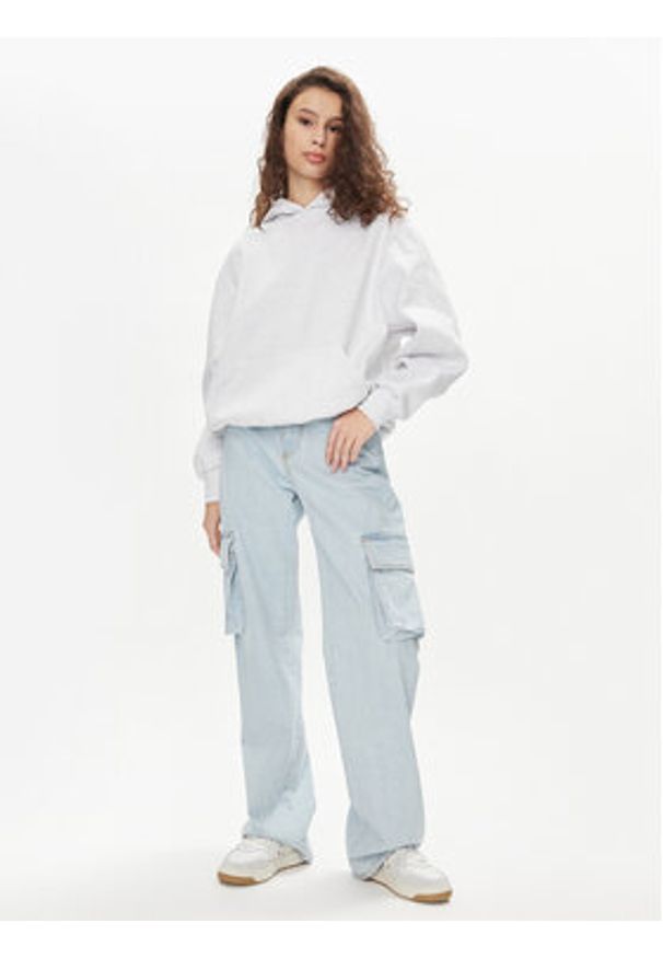 Vans Bluza Elevated Double Knit Blousant Hoodie VN000GGE Biały Regular Fit. Kolor: biały. Materiał: syntetyk, bawełna