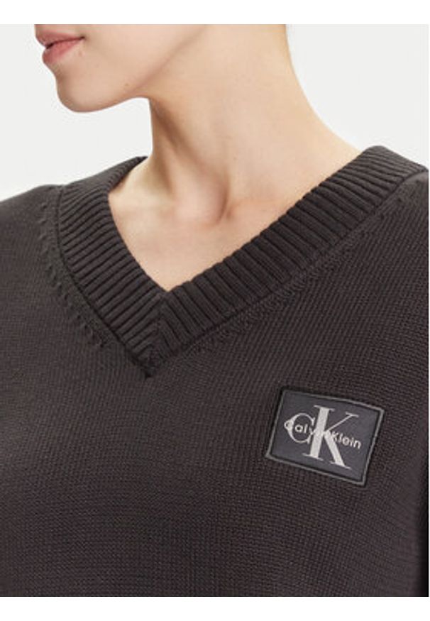 Calvin Klein Jeans Sweter LV047D352G Czarny Regular Fit. Kolor: czarny. Materiał: bawełna