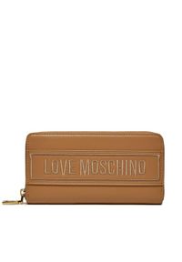 Love Moschino - LOVE MOSCHINO Duży Portfel Damski JC5640PP0IKG122A Brązowy. Kolor: brązowy. Materiał: skóra