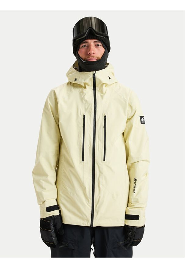 Quiksilver Kurtka snowboardowa Pro Path Stretch Goretex Jk EQYTJ03508 Żółty Modern Fit. Kolor: żółty. Materiał: syntetyk. Technologia: Gore-Tex. Sport: snowboard
