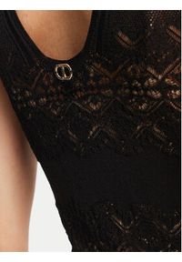 TwinSet - TWINSET Sukienka dzianinowa 251TT3210 Czarny Regular Fit. Kolor: czarny. Materiał: wiskoza