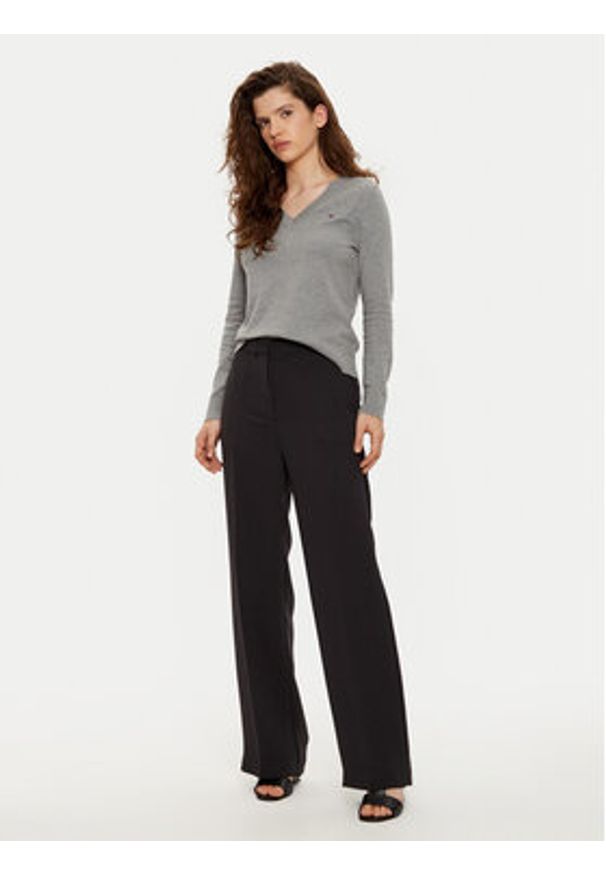 TOMMY HILFIGER - Tommy Hilfiger Sweter WW0WW40098 Szary Regular Fit. Kolor: szary. Materiał: bawełna