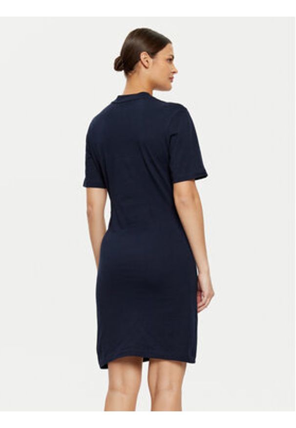 TOMMY HILFIGER - Tommy Hilfiger Sukienka codzienna Short Sleeve Short Dress WW0WW43830 Granatowy Slim Fit. Okazja: na co dzień. Kolor: niebieski. Materiał: bawełna. Typ sukienki: proste. Styl: casual