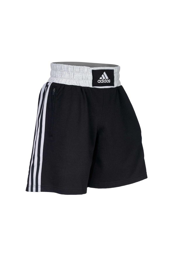 Adidas - Krótkie spodenki do boksu treningowego adidas. Kolor: czarny, szary, wielokolorowy. Długość: krótkie. Sport: fitness