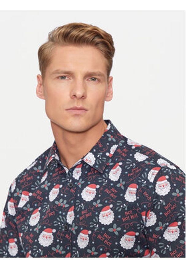 Only & Sons Koszula 22031026 Granatowy Slim Fit. Kolor: niebieski. Materiał: bawełna