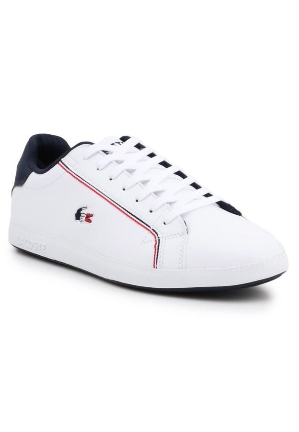 Trampki Lacoste M 7-37SMA0022407 białe. Okazja: na co dzień. Zapięcie: sznurówki. Kolor: biały. Materiał: skóra, syntetyk, materiał. Szerokość cholewki: normalna