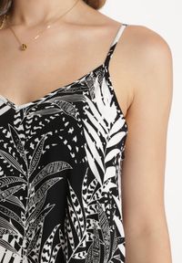 Born2be - Czarna Rozkloszowana Sukienka Maxi Bawełniana na Ramiączkach Ponessa. Kolor: czarny. Materiał: bawełna. Długość rękawa: na ramiączkach. Długość: maxi #5