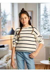 Sinsay - Prążkowany sweter w paski - wielobarwny. Materiał: prążkowany. Wzór: paski