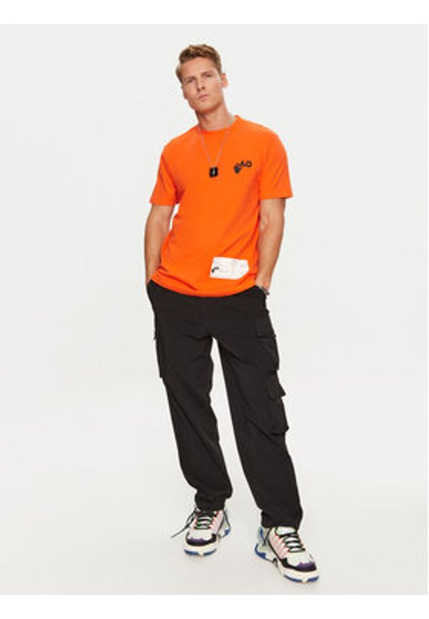 OFF-WHITE - Off-White T-Shirt OMAA027T22JER0012001 Pomarańczowy Regular Fit. Kolor: pomarańczowy. Materiał: bawełna