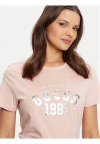 Guess T-Shirt V5RI06 I3Z14 Różowy Regular Fit. Kolor: różowy. Materiał: bawełna #5