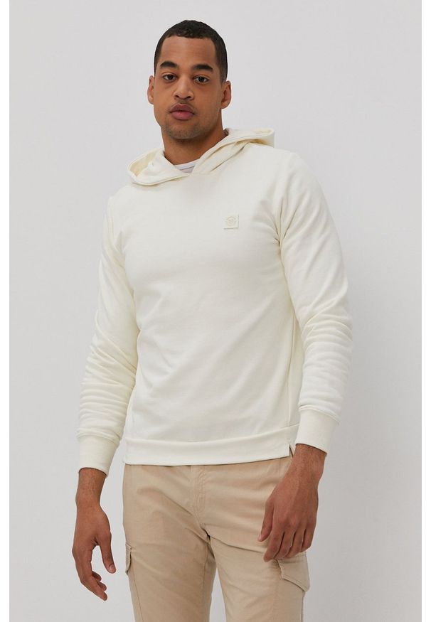 Premium by Jack&Jones - Bluza. Okazja: na co dzień. Kolor: beżowy. Materiał: dzianina. Wzór: gładki, aplikacja. Styl: casual