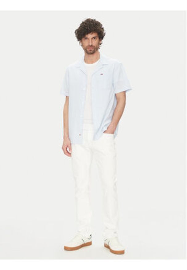 Tommy Jeans Koszula DM0DM20895 Błękitny Regular Fit. Kolor: niebieski. Materiał: bawełna