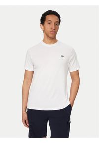 Lacoste T-Shirt TH0003 Biały Regular Fit. Kolor: biały. Materiał: syntetyk #1
