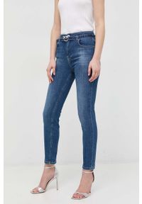 Pinko jeansy Susan damskie high waist. Stan: podwyższony. Kolor: niebieski #1