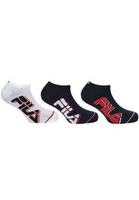 Fila 3-pack skarpet Sneaker biało-granatowe 39-42. Kolor: niebieski, biały, wielokolorowy