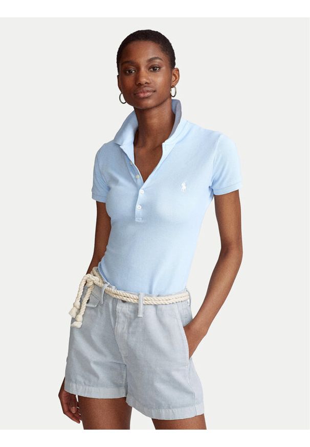 Polo Ralph Lauren Polo 211870245023 Niebieski Slim Fit. Typ kołnierza: polo. Kolor: niebieski. Materiał: bawełna