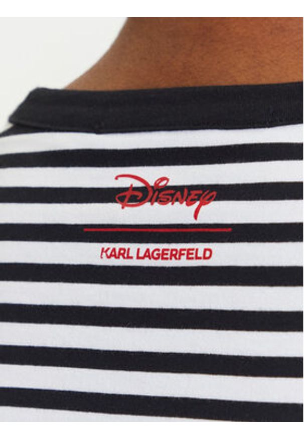 Karl Lagerfeld - KARL LAGERFELD Bluzka A3W17091 Czarny Regular Fit. Typ kołnierza: dekolt w karo. Kolor: czarny. Materiał: bawełna