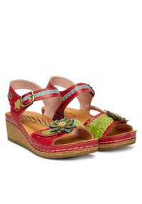 Laura Vita Sandały Facscineo 09 Czerwony. Kolor: czerwony. Materiał: skóra #2