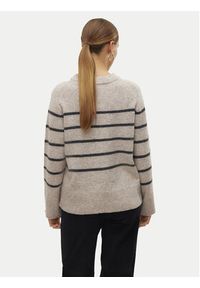 Vero Moda Sweter Flawless 10320487 Beżowy Loose Fit. Kolor: beżowy. Materiał: syntetyk #5