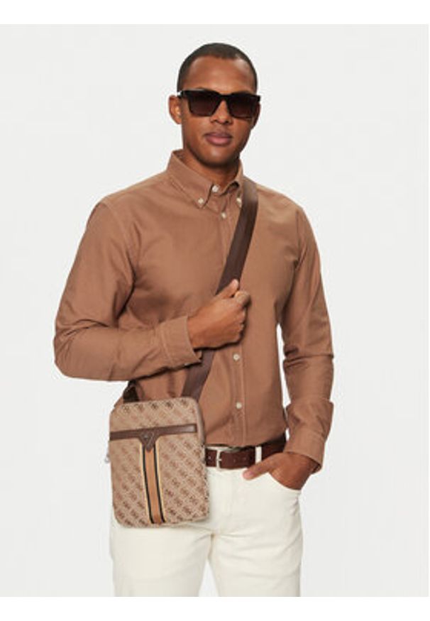 Guess Saszetka HMMIST P5123 Beżowy. Kolor: beżowy. Materiał: skóra