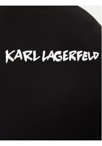 Karl Lagerfeld - KARL LAGERFELD Bluza 705445 544908 Czarny Regular Fit. Typ kołnierza: dekolt w karo. Kolor: czarny. Materiał: syntetyk, bawełna