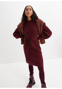 bonprix - Sukienka dzianinowa. Kolor: czerwony. Materiał: dzianina #1