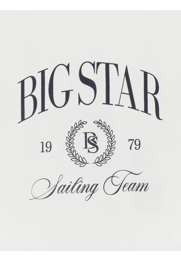 Big-Star - Koszulka damska z kontrastowym nadrukiem biała Ratta 100. Okazja: na co dzień. Kolor: biały. Materiał: dzianina, jeans, materiał. Wzór: nadruk. Styl: casual, elegancki