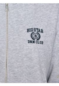 Big-Star - Bluza damska z kapturem rozpinana szara Madelina 901. Typ kołnierza: kaptur. Kolor: szary. Materiał: dresówka, dzianina. Wzór: haft, aplikacja. Styl: sportowy, elegancki #5