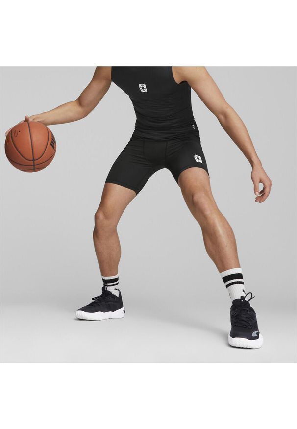 Puma - Męskie spodenki do koszykówki Hoops Team PUMA Black. Kolor: czarny. Sport: koszykówka