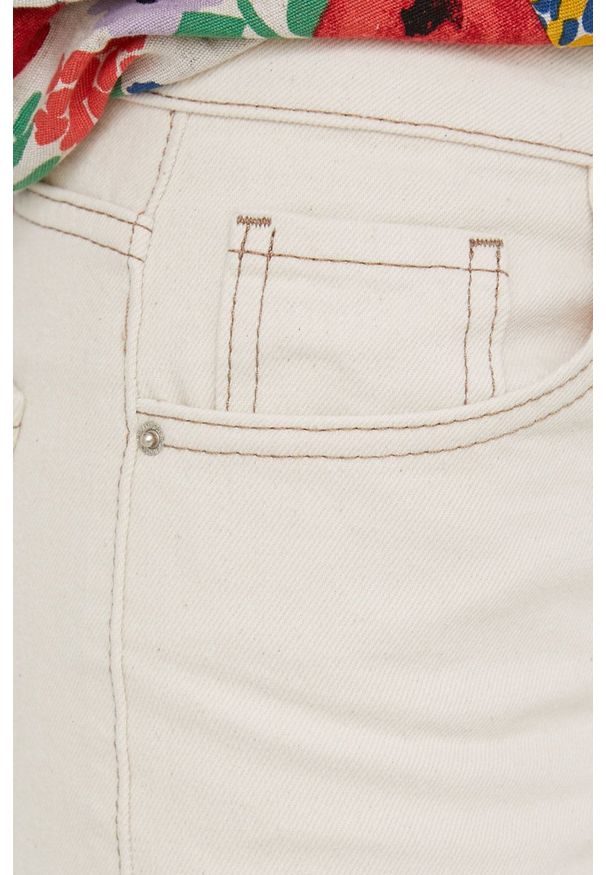 Answear Lab jeansy damskie high waist. Stan: podwyższony. Kolor: beżowy. Styl: wakacyjny