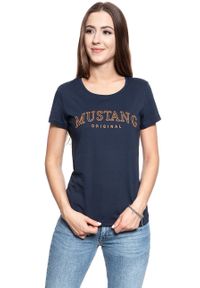 Mustang - MUSTANG T SHIRT DAMSKI Alexia C Print DARK SAPPHIRE 1008380 4136. Wzór: nadruk #7
