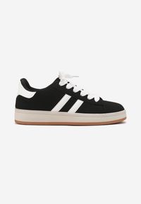 Renee - Czarno-Białe Sneakersy z Geometrycznym Wzorem Rillomia. Okazja: na co dzień. Kolor: czarny. Materiał: jeans. Wzór: geometria