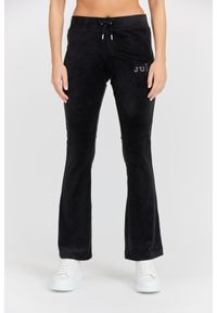 Juicy Couture - JUICY COUTURE Czarne damskie spodnie dresowe Lisa Regal, Rozmiar XS. Kolor: czarny. Materiał: dresówka. Długość: długie