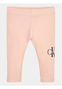 Calvin Klein Jeans Legginsy IN0IN00081 Różowy Slim Fit. Kolor: różowy. Materiał: bawełna