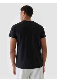 4f - 4F T-shirt regular z nadrukiem męski - czarny M. Okazja: na co dzień. Kolor: czarny. Materiał: bawełna, jersey, dzianina. Długość rękawa: krótki rękaw. Długość: krótkie. Wzór: nadruk. Styl: klasyczny, sportowy, casual