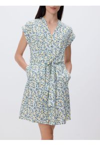 Reserved - Wzorzysta sukienka mini - wielobarwny. Materiał: wiskoza, bawełna. Typ sukienki: proste. Długość: mini