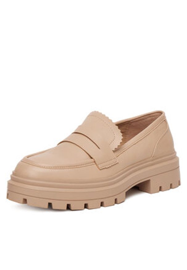 DeeZee Loafersy 58682-8 Beżowy. Kolor: beżowy. Materiał: skóra