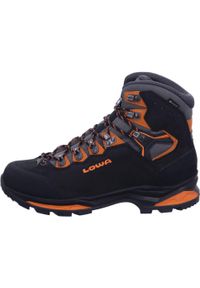 Buty trekkingowe męskie Lowa Camino Evo Gtx. Wysokość cholewki: za kostkę. Zapięcie: sznurówki. Kolor: czarny. Materiał: guma, skóra, tkanina, materiał, syntetyk. Szerokość cholewki: normalna